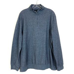 Alfani Men's Pullover 1/4 Zip Shirt Size XL Cotton Blend Medium Gray High Neck